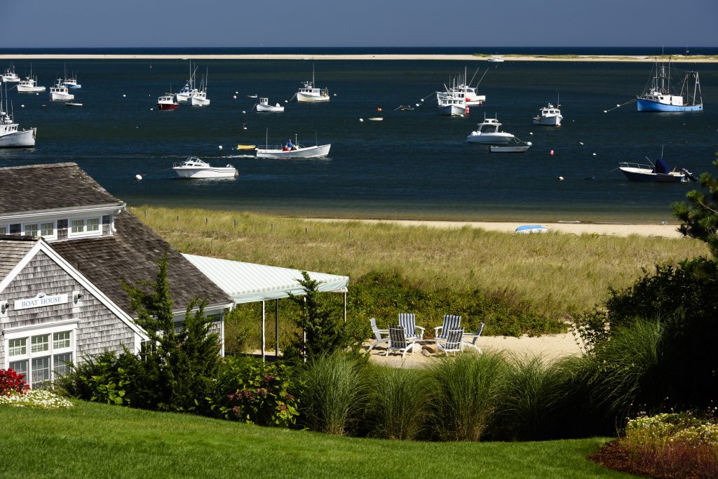 view from above of boathouse